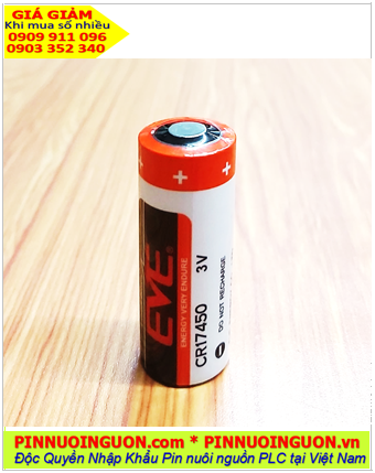 EVE CR17450; Pin nuôi nguồn EVE CR17450 Lithium 3v (17mmx45mm) 4/5A 2200mAh chính hãng